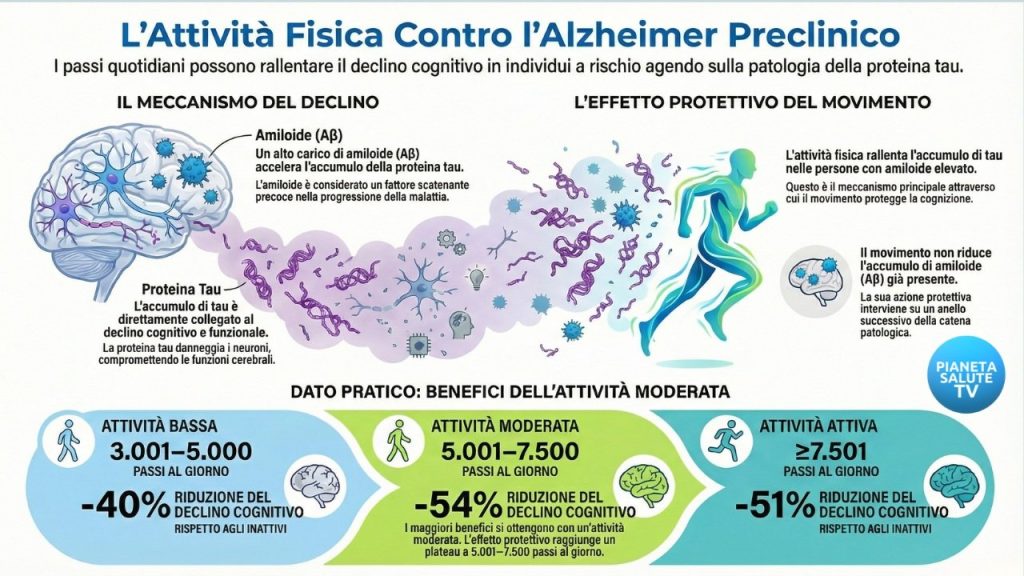 Prevenzione Alzheimer: Camminare agisce come un "freno molecolare" sulla proteina Tau
