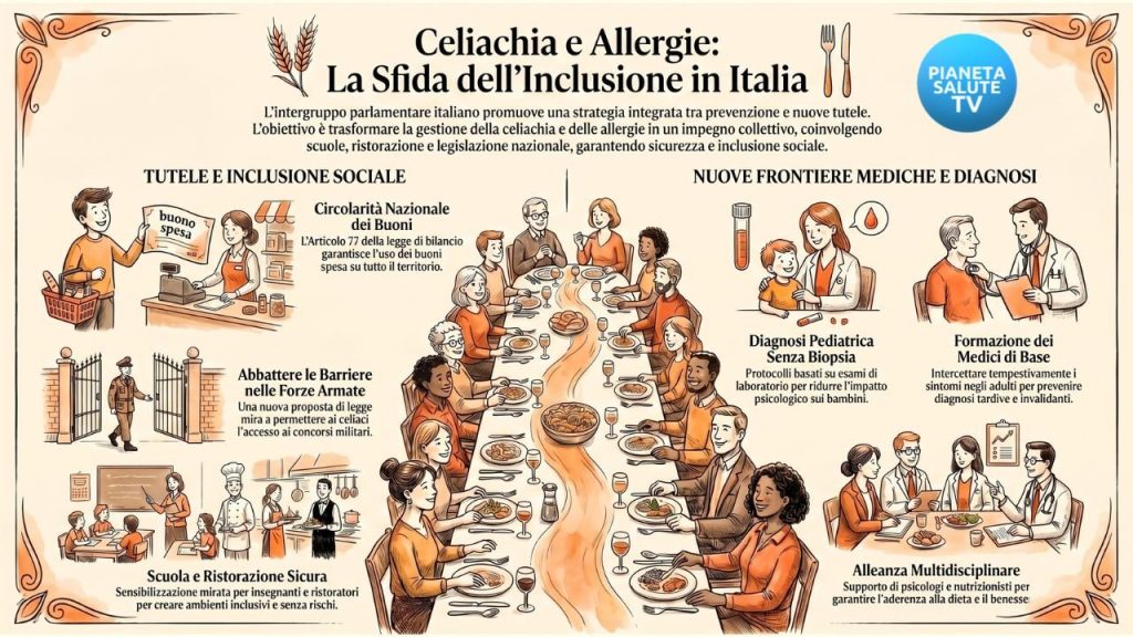 infografica Celiachia e allergie a tavola