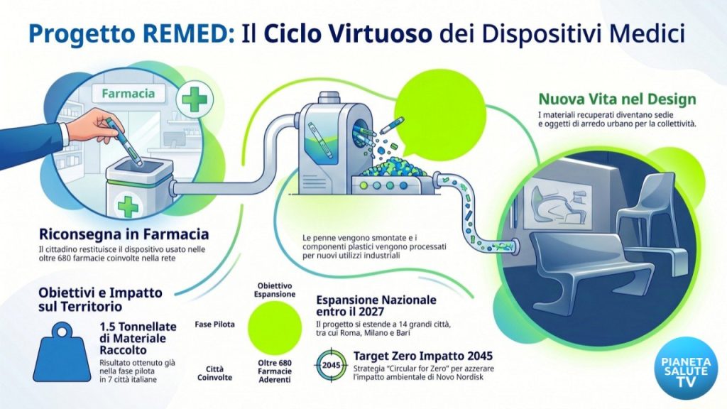 Sostenibilità sanitaria: a Roma presentato Remed, il progetto di Novo Nordisk per il riciclo dei dispositivi medici
