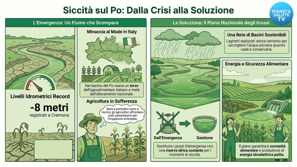 Crisi idrica nel bacino del Po: Coldiretti lancia l'allarme per il Made in Italy e propone il Piano Nazionale degli Invasi