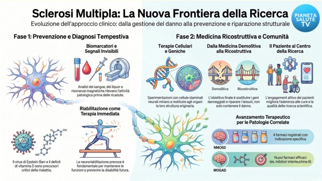 Sclerosi multipla: il Congresso Scientifico Annuale della FISM traccia le nuove linee guida per intercettare i segnali invisibili della malattia e bloccarne la progressione prima della comparsa dei sintomi, ponendo la sclerosi multipla come modello globale per la gestione delle patologie neurodegenerative.