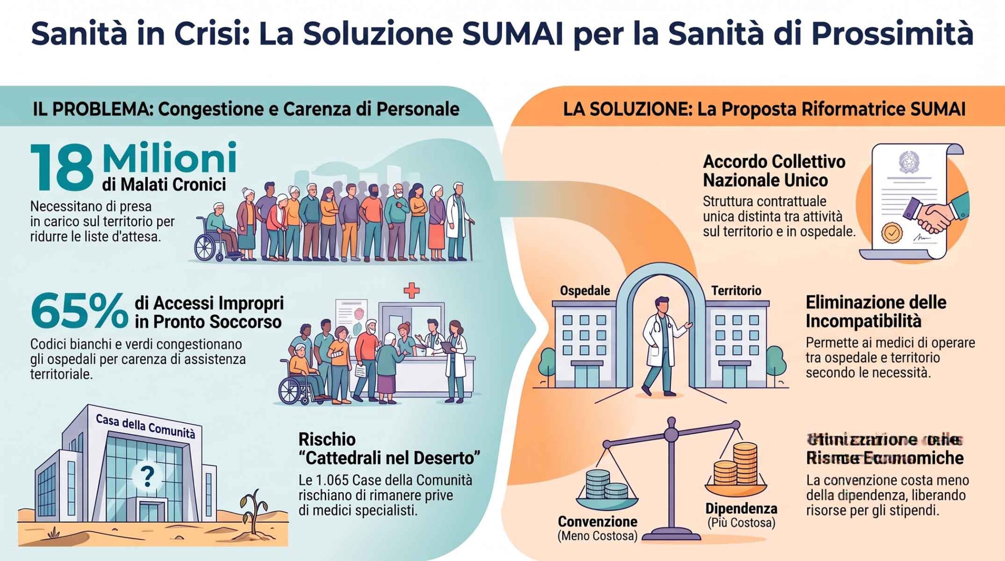 Sanità territoriale a rischio paralisi: al 58° Congresso SUMAI Assoprof la proposta dell’Accordo Collettivo Unico